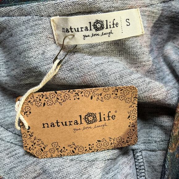 Natural Life‎ Lottie Maxi Dress Women Small Blue Watercolor Floral Midi Boho NEW - Picture 7 of 10